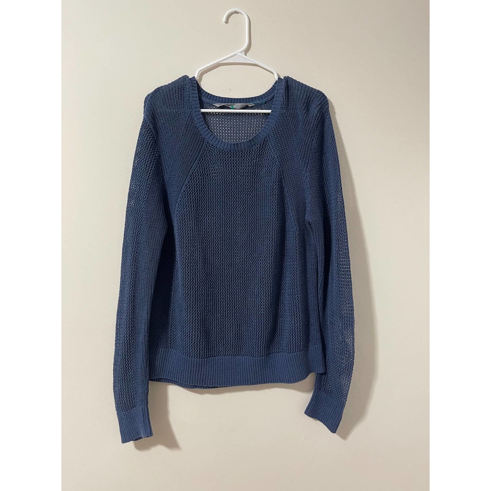 3 for $15 Athleta Mesh Netting Pullover Sweater Blue Crew Neck XL